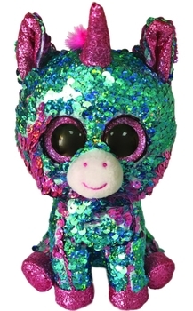 Мягкая игрушка TY Flippables Единорог Celeste, 25 см, зеленый (36798) - Pampik