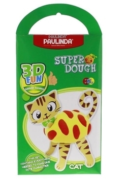 Маса для ліплення Paulinda Super Dough 3D Fun Кот (PL-081284) - Pampik
