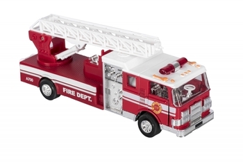 Машинка металева Goki Пожежна вантажівка з драбиною, червоний, 17,5 см (12115G-2) - Pampik
