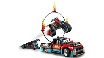 Конструктор LEGO Technic Шоу трюків на вантажівках і мотоциклах, 610 деталей (42106) - Pampik - 15