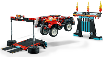 Конструктор LEGO Technic Шоу трюків на вантажівках і мотоциклах, 610 деталей (42106) - Pampik - 7