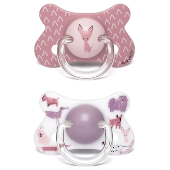 Пустушка силіконова Suavinex Історії цуценят, 18+ міс., 2 шт., рожевий (304948) - Pampik