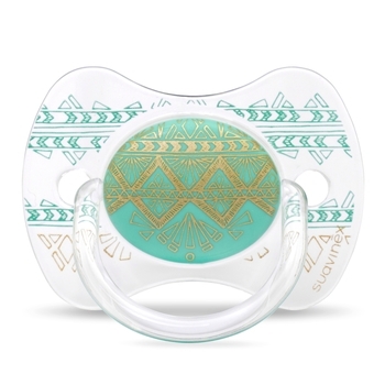 Пустушка силіконова Suavinex Couture, 0-4 міс., зелений (304209) - Pampik