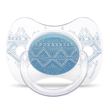 Пустышка силиконовая Suavinex Couture, 0-4 мес., голубой (304207) - Pampik