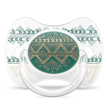 Пустушка силіконова Suavinex Couture, 4-18 міс., темно-зелений (304223) - Pampik