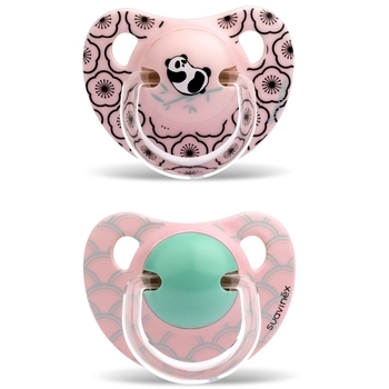 Пустышка силиконовая Suavinex Истории панды, 18+ мес., 2 шт., розовый (303885) - Pampik