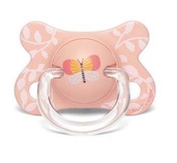 Пустушка силіконова Suavinex Крилаті історії Рожеві метелики, 2-4 місяці, рожевий (304852) - Pampik