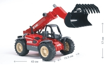 Дорожній навантажувач із телескопічною стрілою Bruder MLT 633, 43 см (02125) - Pampik - 4