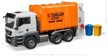 Мусоровоз Bruder MAN TGS, оранжевый (03762) - Pampik - 2