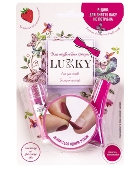 Набір дитячої косметики Lukky Полуничний бальзам для губ + лак, фуксія (T11188) - Pampik