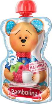 Пюре Bambolina Pouch Яблуко-малина-вершки, 90 г - Pampik - 3