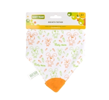 Слинявчик-трикутник Baby Team з прорізувачем (6508) - Pampik