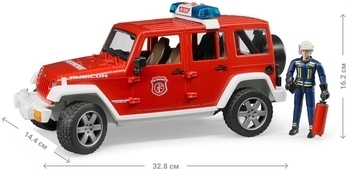 Пожежний джип Bruder Wrangler Unlimited Rubicon, з фігуркою пожежного (02528) - Pampik - 2