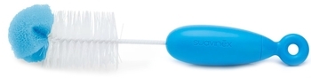 Щітка для миття пляшечок Suavinex 2 в 1, синій (400275/2) - Pampik