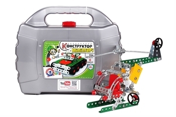 Конструктор металевий ТехноК Мілітарі, 334 деталі, 8 моделей (3862) - Pampik