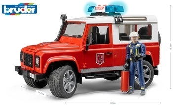 Пожежний джип Bruder Land Rover Defender з фігуркою пожежного, 28 см (02596) - Pampik - 3