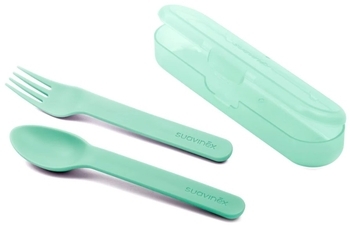 Набір столових приборів Suavinex, зелений (400778) - Pampik