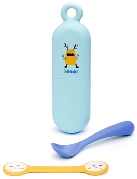 Набір для годування Suavinex Історії маленьких монстрів, синій (303610) - Pampik