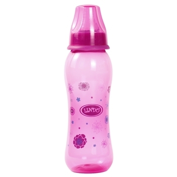 Пляшка для годування Lindo, вигнута, із силіконовою соскою, від 3 міс., 250 мл, фіолетовий (Li 134 фіол) - Pampik