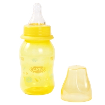 Пляшечка для годування Lindo, вигнута, 125 мл, жовтий (Li 132 жовт) - Pampik - 2