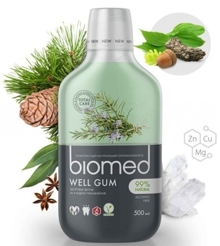 Антибактериальный ополаскиватель для полости рта Biomed Well Gum Мята Здоровье десен, 500 мл - Pampik - 3
