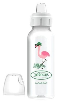 Пляшка-поїльник Dr. Brown's Options + Фламінго, з вузькою шийкою і змінним носиком, 250 мл (SB81094-P12) - Pampik