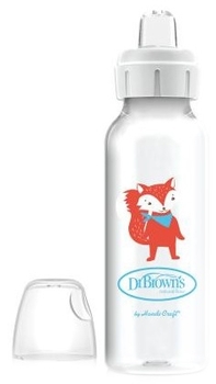 Пляшка-поїльник Dr. Brown's Options + Лисичка, з вузькою шийкою, 250 мл (SB81096-P12) - Pampik
