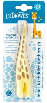 Дитяча зубна щітка Dr. Brown's Жираф, жовтий (HG060-P4) - Pampik
