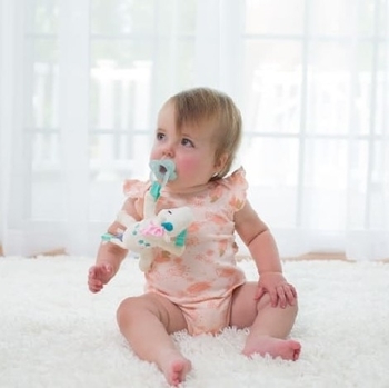 Цілісна пустушка з власником-іграшкою Dr. Brown's Єдиноріг, 0-12 міс., блакитний (AC136-P6) - Pampik - 4