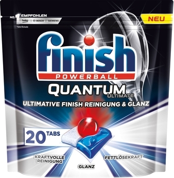 Таблетки для посудомийних машин Finish Quantum Ultimate, 20 шт. - Pampik