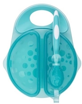 Набір посуду Dr. Brown's (тарілка + ложка), бірюзовий (TF010-P3) - Pampik - 3