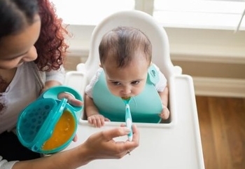 Набір посуду Dr. Brown's (тарілка + ложка), бірюзовий (TF010-P3) - Pampik - 4