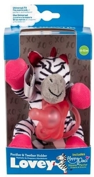 Цельная пустышка с держателем-игрушкой Dr. Brown's Зебра, 0-12 мес., розовый (AC156-P6) - Pampik - 3