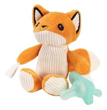 Цілісна пустушка з власником-іграшкою Dr. Brown's Лисичка, 0-12 міс., блакитний (AC123-P6) - Pampik