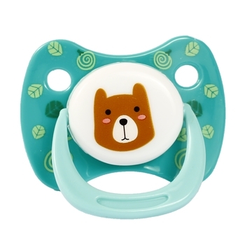 Пустушка силіконова Курносики Мишка, кругла, 6-12+ міс., бірюзовий (7215/6-12+ зел) - Pampik