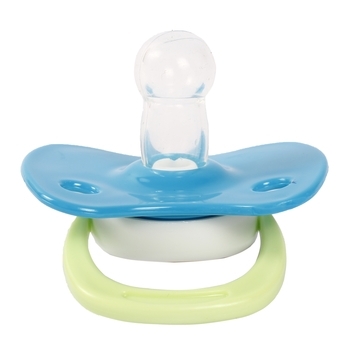 Пустышка силиконовая Курносики Львенок, круглая, 0-6 мес., синий (7215/0-6 син) - Pampik - 2