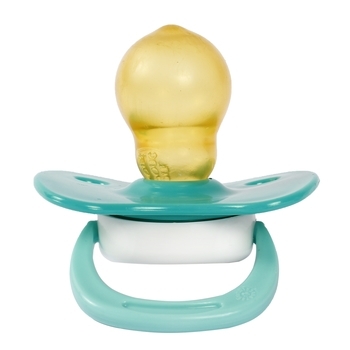 Пустышка латексная Курносики Мишка, круглая, 18+ мес., бирюзовый (7217/18+ зел) - Pampik - 2