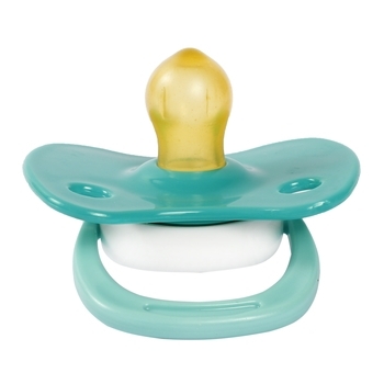 Пустышка латексная Курносики Мишка, круглая, 0-6 мес., бирюзовый (7217/0-6 зел) - Pampik - 2