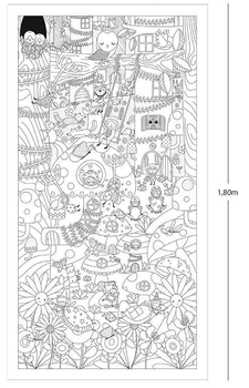 Большая раскраска-постер Apli Kids Волшебный сад, 180х96,5 см, зеленый (16606) - Pampik - 2