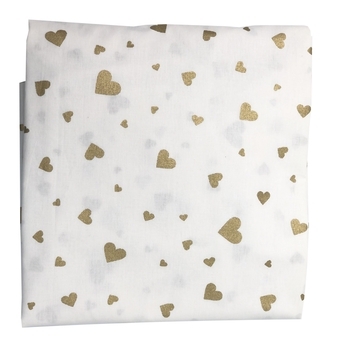 Простирадло на резинці Маленька Соня Shine Золото, поплін, 120х60 см, молочний (1747364) - Pampik