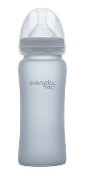 Скляна пляшка для годування Everyday Baby із силіконовим захистом, 300 мл, рожевий (10248) - Pampik