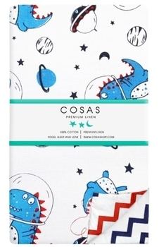 Підодіяльник Cosas Динозавр, 215х155 см, білий з синім - Pampik
