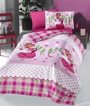 Комплект постільної білизни LightHouse Lora, ранфорс, 220х160 см, рожевий (50477_1,5) - Pampik
