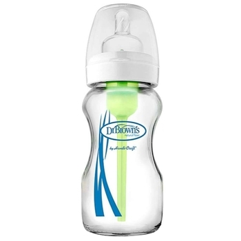 Скляна пляшка для годування Dr. Brown's Options, з широкою шийкою, 270 мл (WB91700-P4) - Pampik