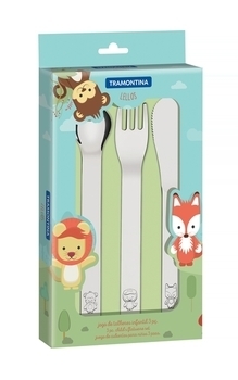Набор столовых приборов для детей Tramontina Baby Lellos, 3 предмета (66975/000) - Pampik