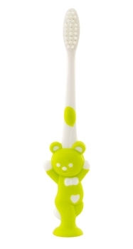 Зубна щітка з присоскою Baby Team Ведмедик, салатовий (7202) - Pampik - 2