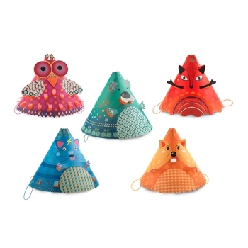 Набор шапочек для праздника Djeco Анимо Риголо, 8 шт. (DJ02077) - Pampik - 2