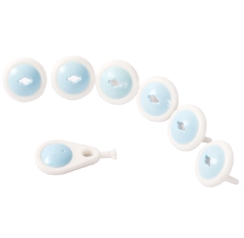 Заглушки на розетки Курносики, з ключем, 6 шт., блакитний (7187) - Pampik - 2