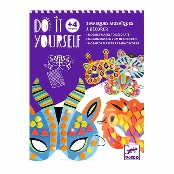 Набор масок с мозаикой Djeco Сделай сам Животные, 8 шт. (DJ07900) - Pampik