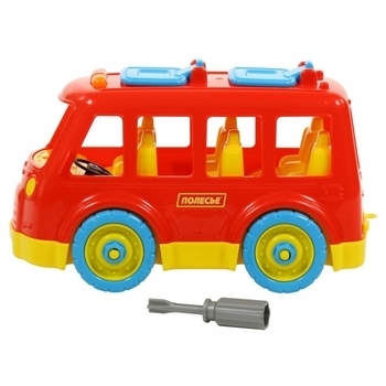 Конструктор-транспорт Polesie Автобус, 26 елементів, червоний (71248-1) - Pampik - 3